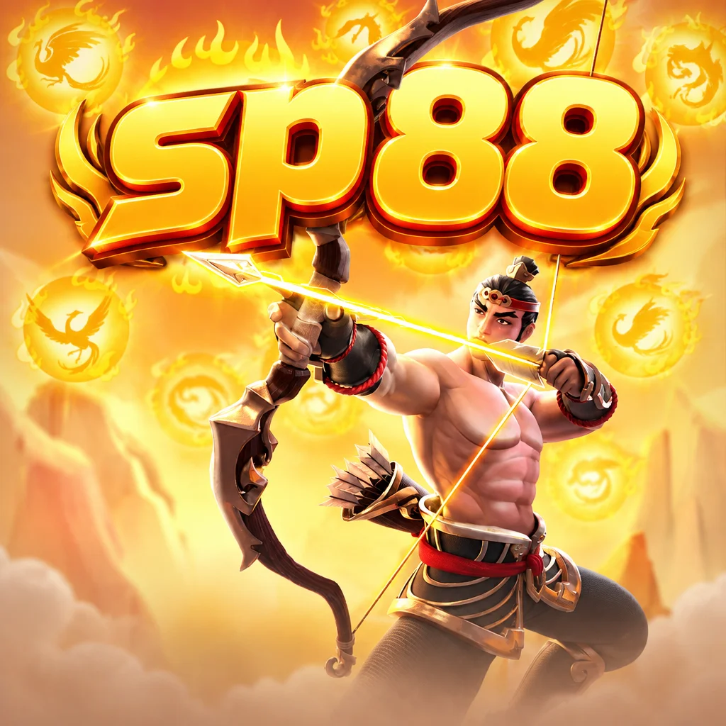 sp88 Legend Of Hou Yi menampilkan sosok pemanah legendaris Hou Yi berlatar matahari membara